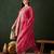 pink vichitra silk   flared kurta with bottom & dupatta