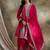 pink chinon   flared top with bottom & dupatta