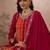 pink chinon flared top with bottom & dupatta