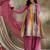 pink chinon   top with bottom and chinon dupatta 3/4 sleeve embroidered flared top