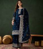 rama faux georgette  straight kurta with bottom & dupatta