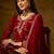maroon faux georgette   straight kurta with bottom & dupatta