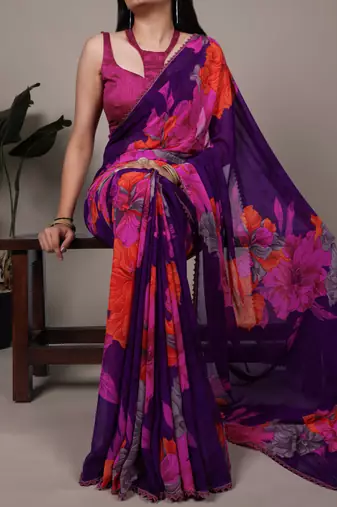effortless elegance weightless marble floral saree