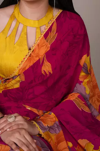effortless elegance weightless marble floral saree