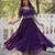 Purple Faux Blooming Embroidered Gown     Party & Festive Wear