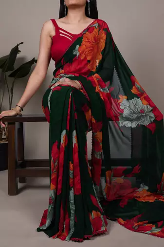 effortless elegance weightless marble floral saree