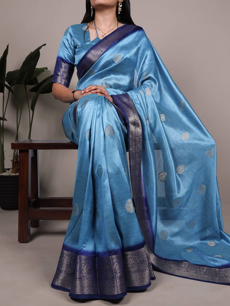 soft drapes, grand shine  rumali art silk zari saree