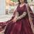 Dark Maroon Vichitra Shimmer Embroidered Gown     Wedding & Festive Collection