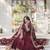 Dark Maroon Vichitra Shimmer Embroidered Gown     Wedding & Festive Collection