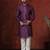 Purple embroidered kurta pajama set for men