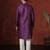 Purple embroidered kurta pajama set for men