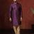 Purple embroidered kurta pajama set for men