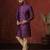 Purple embroidered kurta pajama set for men