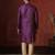 Purple embroidered kurta pajama set for men