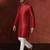 Red dupion kurta pyjama set for men