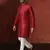 Red dupion kurta pyjama set for men