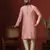 peach dupion kurta pyjama set for men with printed design