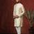 cream dupion kurta pyjama set for men with solid design