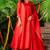 Red cotton hand wrok anarkali set