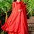 Red cotton hand wrok anarkali set