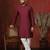 red dupion kurta pyjama set for men with solid design