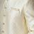 Cream jacquard blend indo western and pyjama set for men with printed design