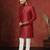red dupion kurta for men with solid design