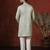 green jacquard blend indo western and pyjama set for men with embroidery work
