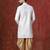 White jacquard blend indo western and dhoti set for men with embroidery work