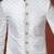 White jacquard blend indo western and dhoti set for men with embroidery work