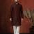 maroon dupion kurta for men with solid design