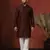 maroon dupion kurta for men with solid design