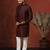 maroon dupion kurta for men with solid design