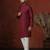 red dupion kurta for men with solid design