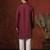 red dupion kurta for men with solid design