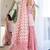 Pink coton lace work sharara set