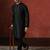 black dupion kurta for men with solid design