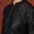 black dupion kurta for men with solid design