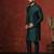 green dupion kurta for men with solid design