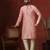 Pink dupion kurta for men with solid design
