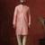 Pink dupion kurta for men with solid design