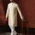 cream dupion kurta for men with solid design