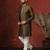 brown dupion kurta for men with printed design