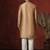 beige dupion kurta for men with solid design