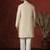 cream dupion kurta for men with solid design