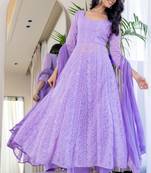 Layender chinkari anarkali kurta set