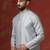 grey bangalorian silk kurta for men with embroidery work