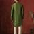 green dupion kurta for men with solid design