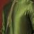 green dupion kurta pyjama set for men with solid design