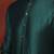 green dupion kurta pyjama set for men with solid design